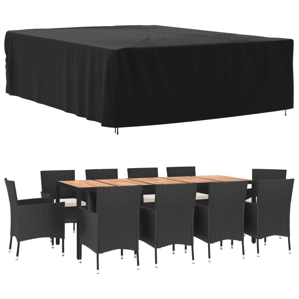 Garden Furniture Cover Black 350x260x90cm 420D Oxford