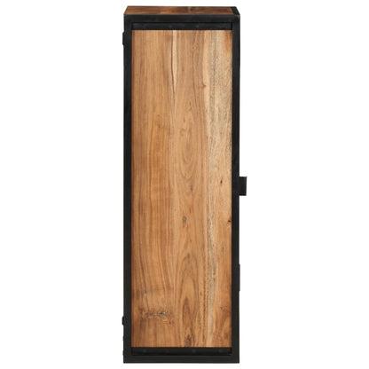 Bathroom Wall Cabinet 40x30x90 cm Solid Wood Acacia and Iron