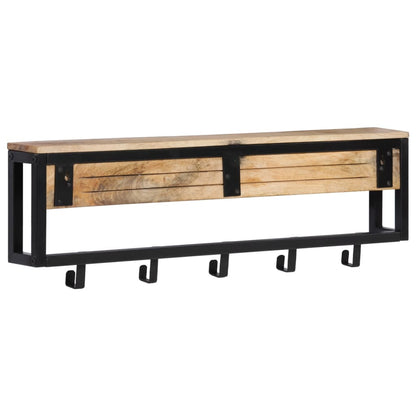 Coat Rack 87x10x27 cm Solid Rough Wood Mango