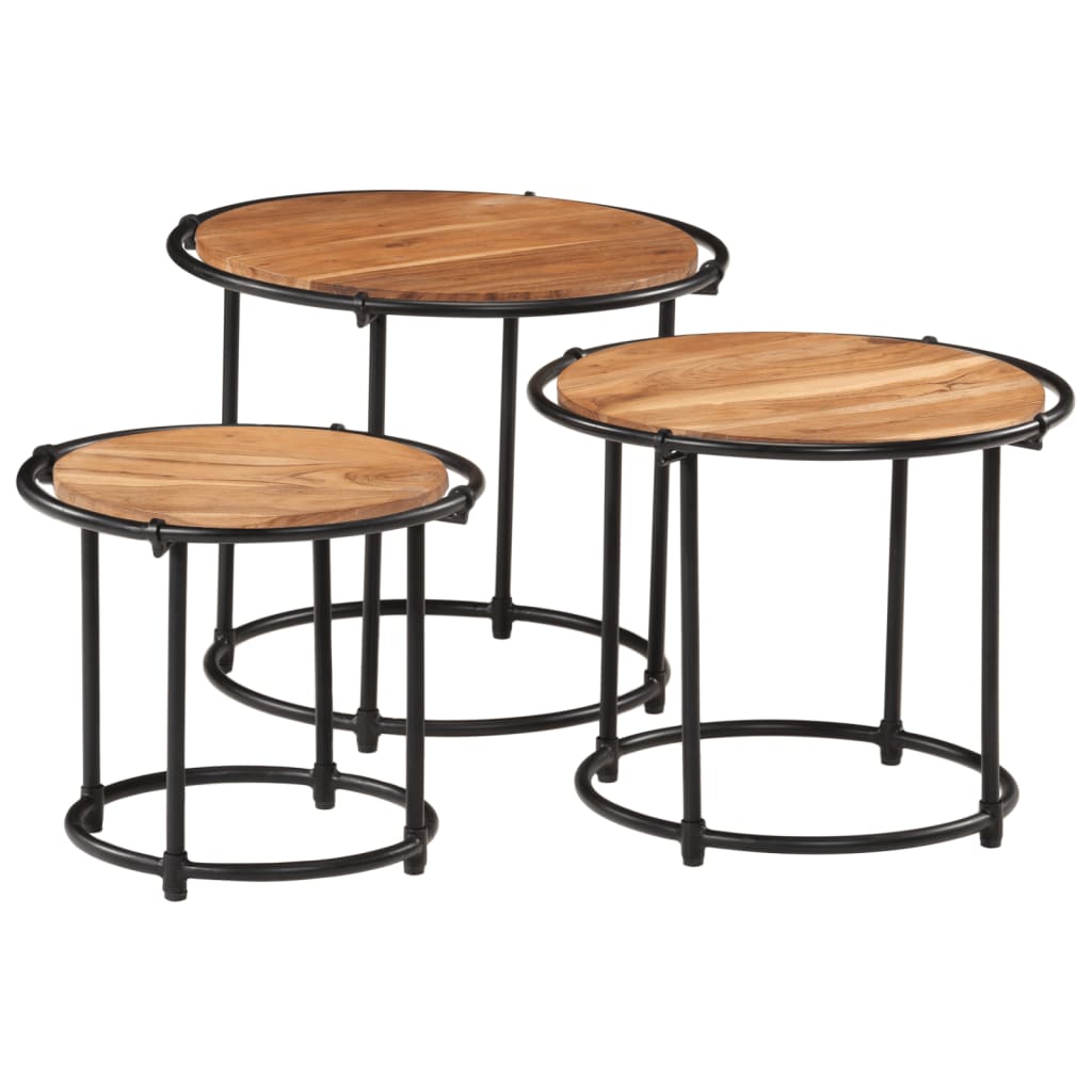 Nesting Tables 3 pcs Solid Wood Acacia