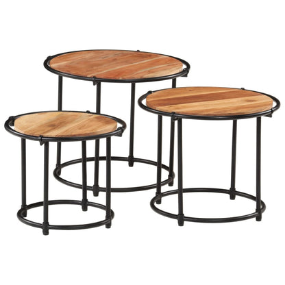 Nesting Tables 3 pcs Solid Wood Acacia