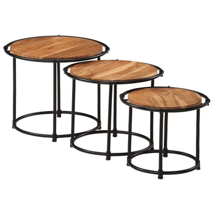 Nesting Tables 3 pcs Solid Wood Acacia