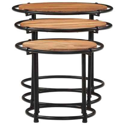 Nesting Tables 3 pcs Solid Wood Acacia