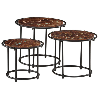 Nesting Tables 3 pcs Solid Wood Reclaimed