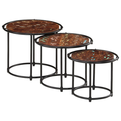 Nesting Tables 3 pcs Solid Wood Reclaimed