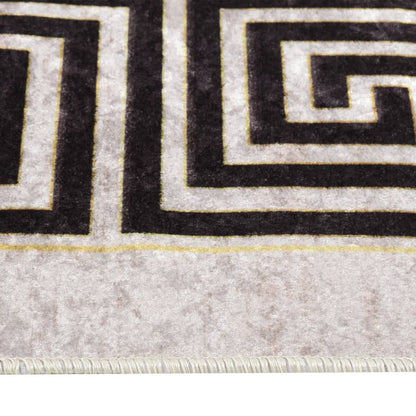 Rug Washable White and Black 150x230 cm Anti Slip