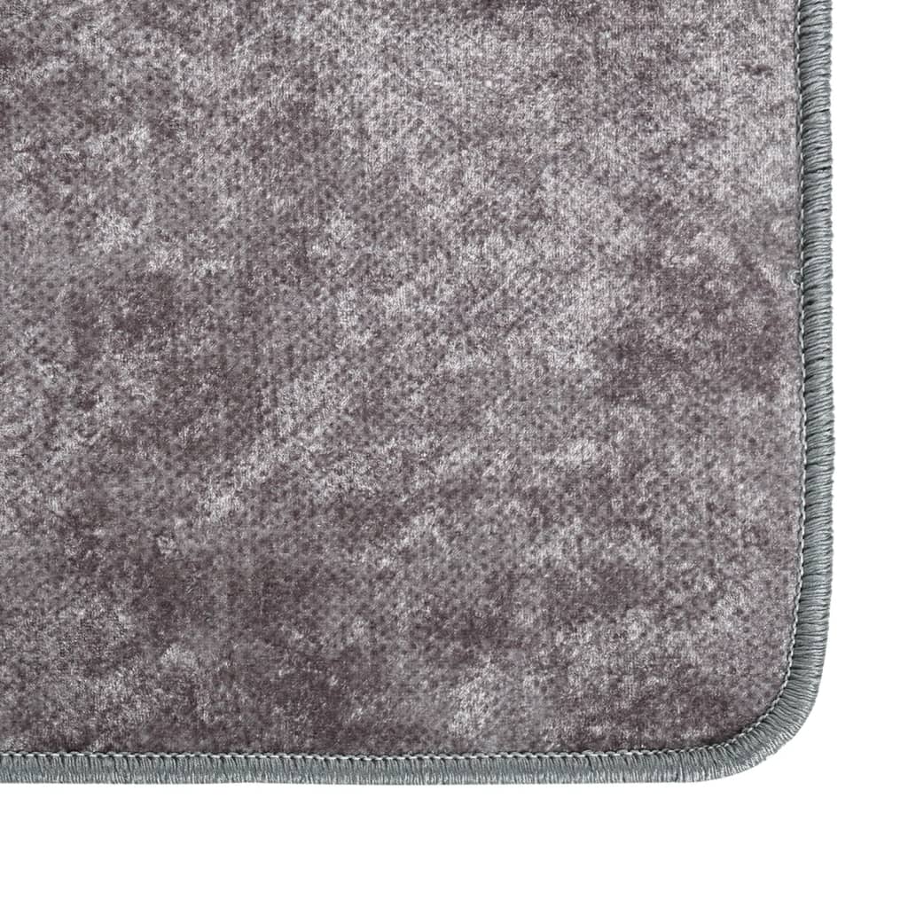 Rug Washable Grey 120x170 cm Anti Slip