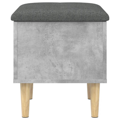 Storage Bench Concrete Grey 42x42x46 cm Engineered Wood