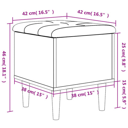 Storage Bench Concrete Grey 42x42x46 cm Engineered Wood