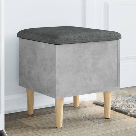 Storage Bench Concrete Grey 42x42x46 cm Engineered Wood