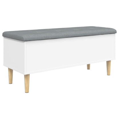 Storage Bench White 102x42x46 cm Engineered Wood