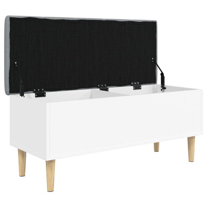 Storage Bench White 102x42x46 cm Engineered Wood