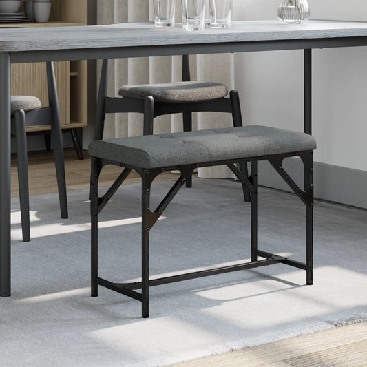 Dining Bench Dark Grey 62x32x45 cm Steel and Fabric