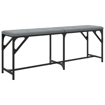 Dining Bench Light Grey 124x32x45 cm Steel and Fabric