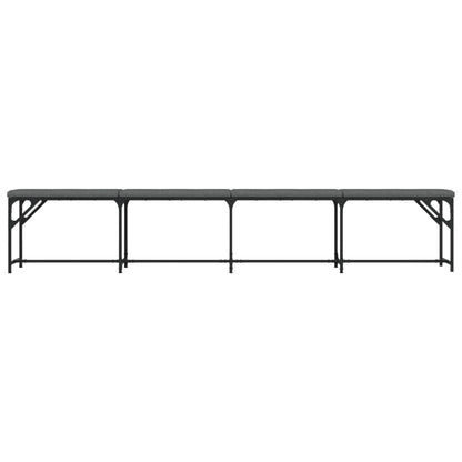 Dining Bench Dark Grey 248x32x45 cm Steel and Fabric