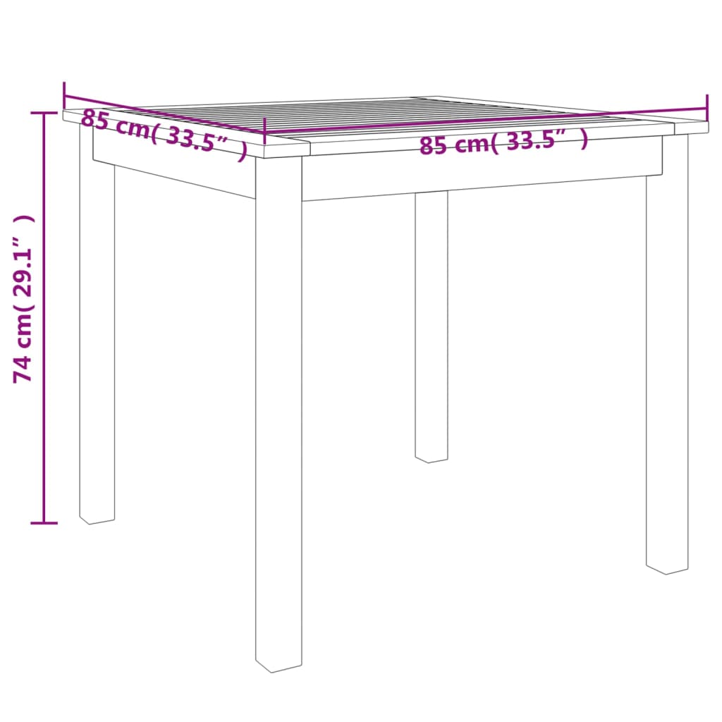 3 Piece Garden Dining Set Solid Wood Acacia