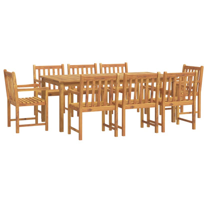 9 Piece Garden Dining Set Solid Wood Acacia