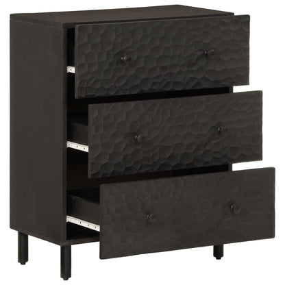 Side Cabinets 2 pcs Black 60x33x75 cm Solid Wood Mango