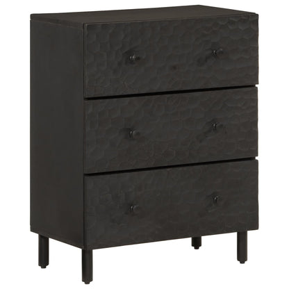 Side Cabinets 2 pcs Black 60x33x75 cm Solid Wood Mango