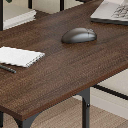 Desk Brown Oak 139x139x75 cm Engineered Wood
