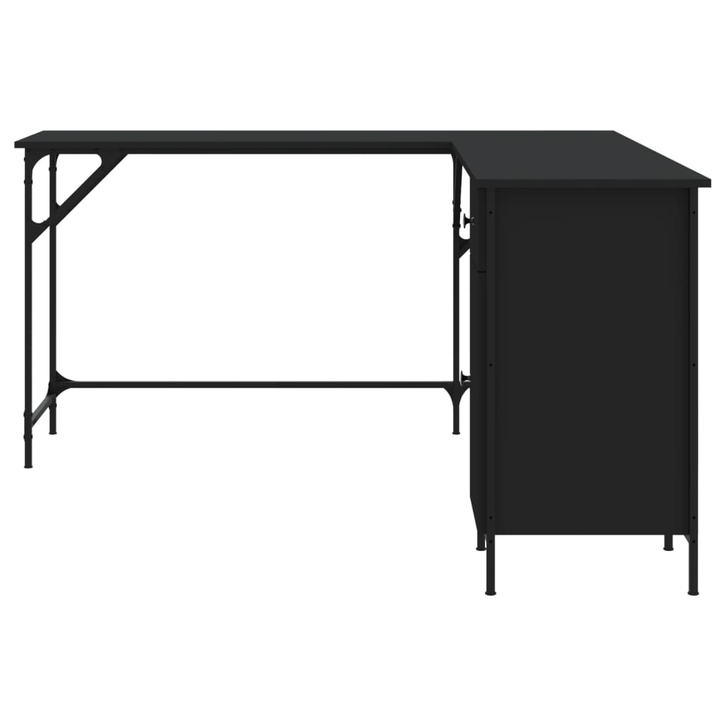 Desk Black 141x141x75 cm Engineered Wood