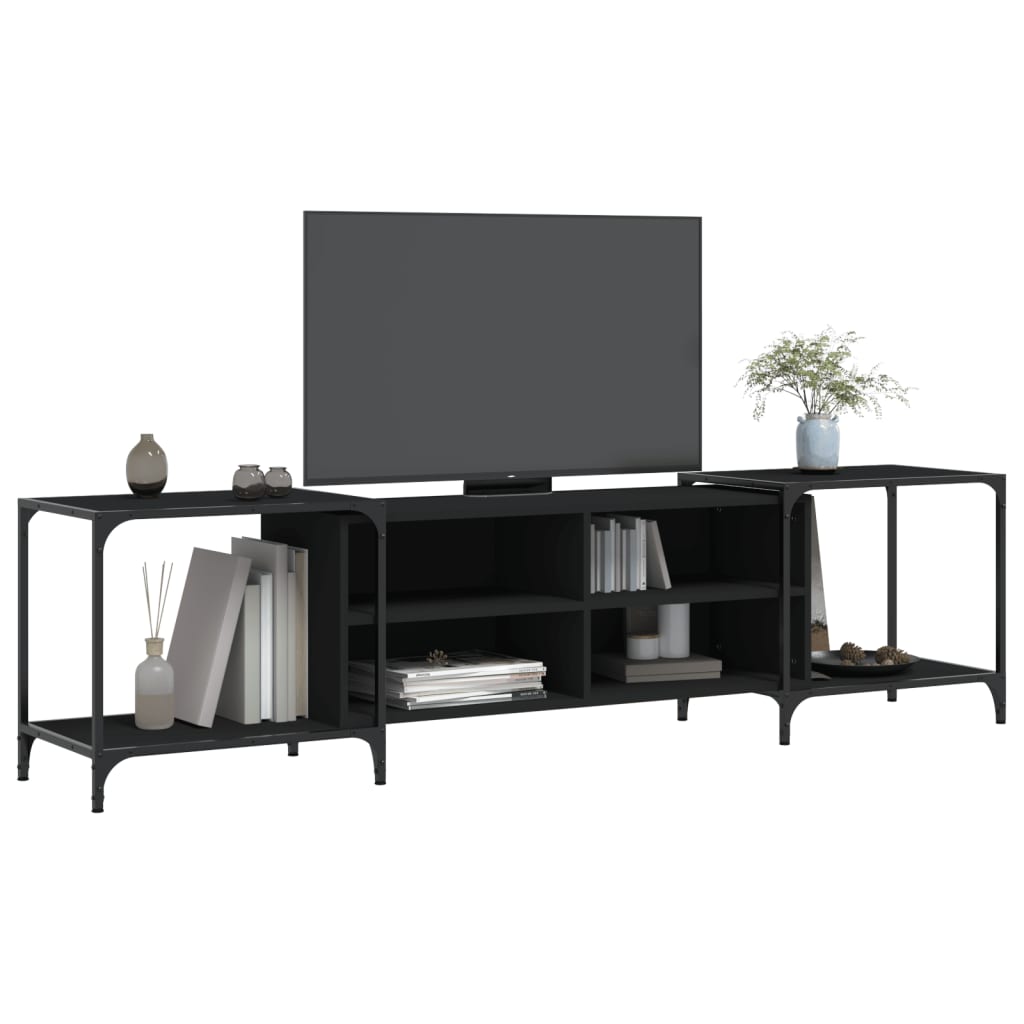 TV Cabinet Black 203x37x50 cm Engineered Wood