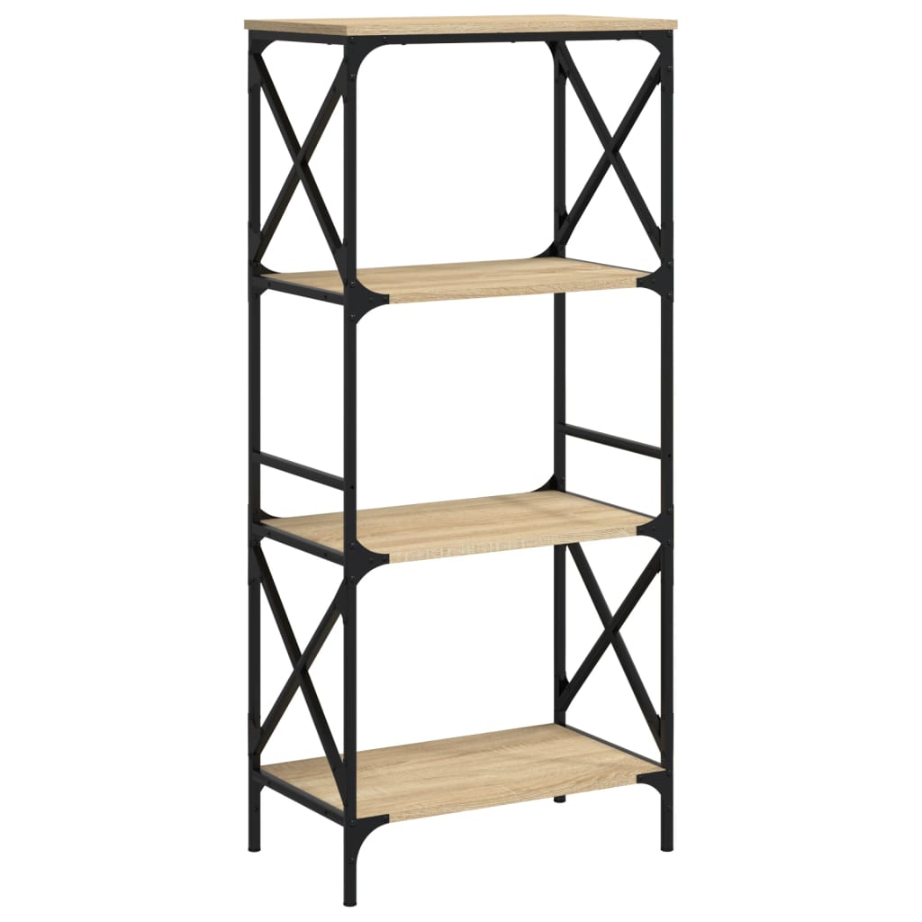 Bookcase 4-Tier Sonoma Oak 59x35x132 cm Engineered Wood