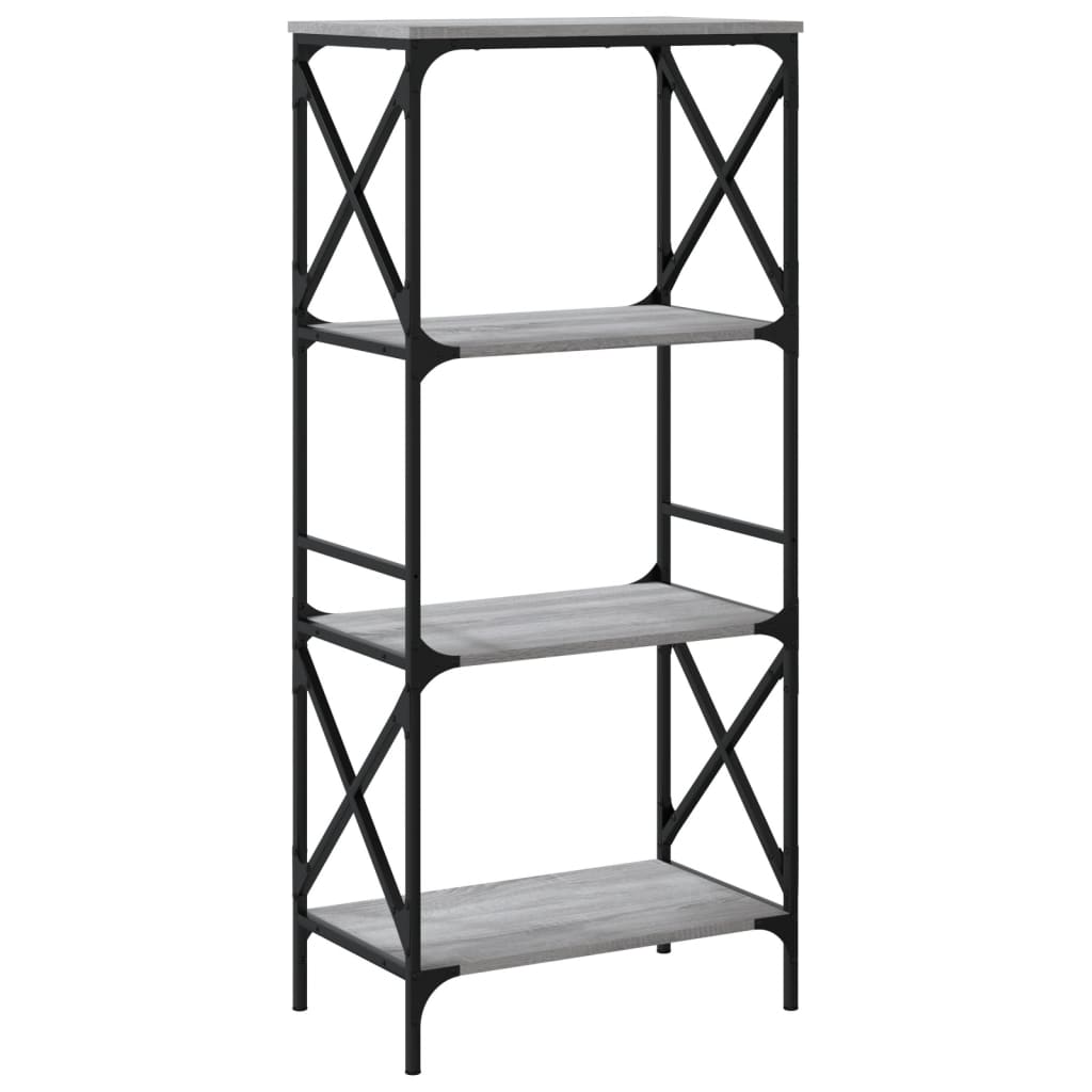 Bookcase 4-Tier Grey Sonoma 59x35x132 cm Engineered Wood