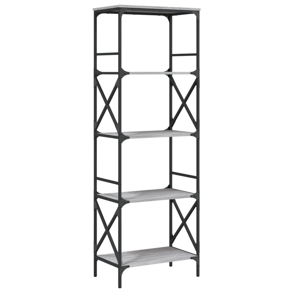 Bookcase 5-Tier Grey Sonoma 59x35x171 cm Engineered Wood