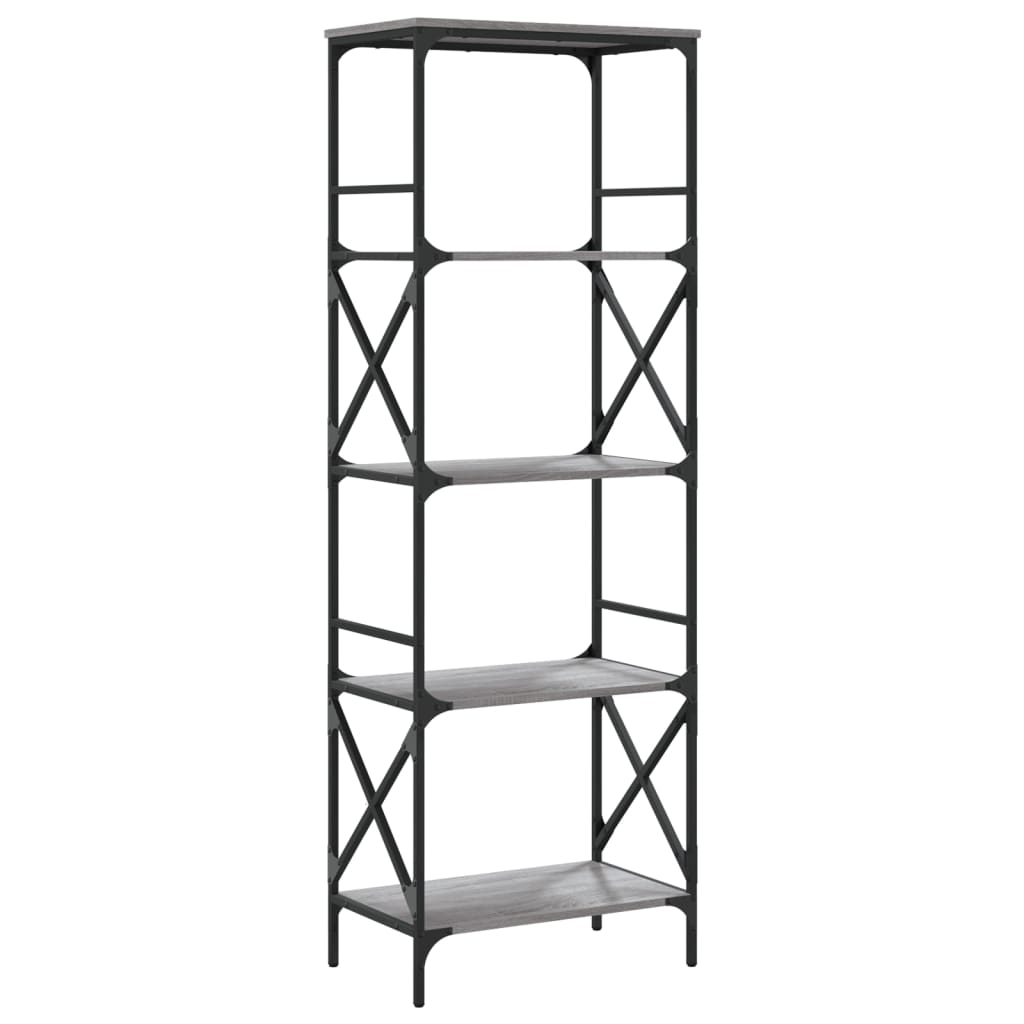 Bookcase 5-Tier Grey Sonoma 59x35x171 cm Engineered Wood