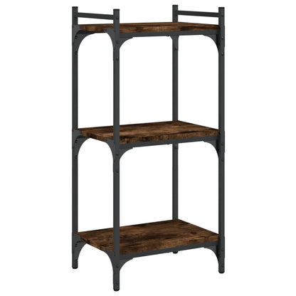 Bookcase 3-Tier Smoked Oak 40x30x86 cm Engineered Wood