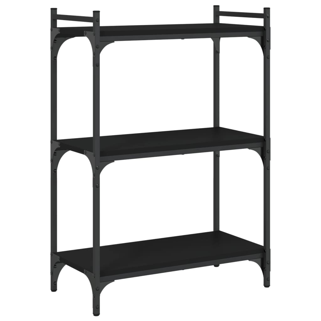 Bookcase 3-Tier Black 60x30x86 cm Engineered Wood