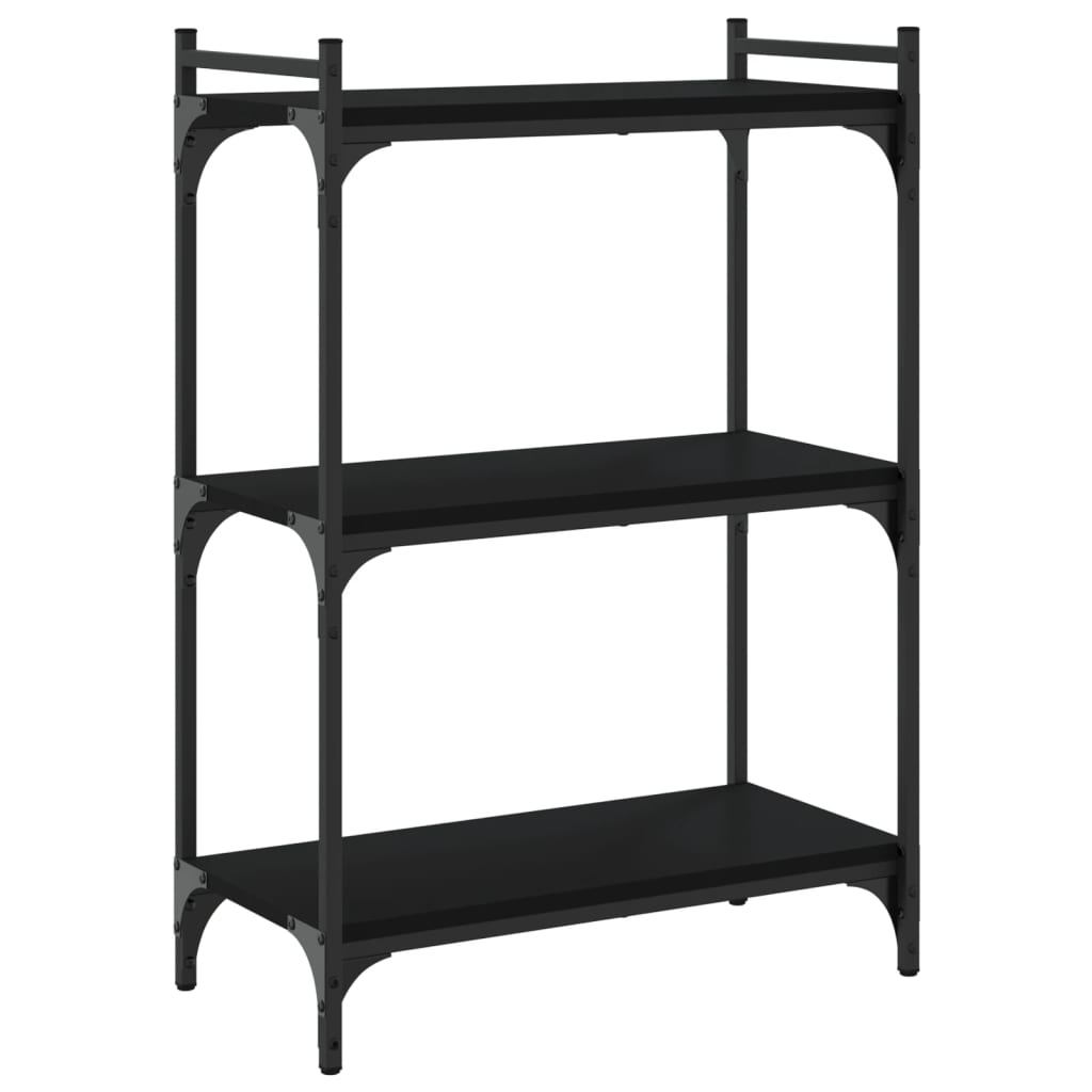 Bookcase 3-Tier Black 60x30x86 cm Engineered Wood