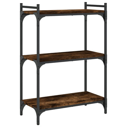 Bookcase 3-Tier Smoked Oak 60x30x86 cm Engineered Wood