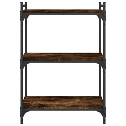 Bookcase 3-Tier Smoked Oak 60x30x86 cm Engineered Wood