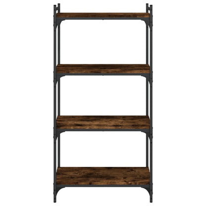 Bookcase 4-Tier Smoked Oak 60x30x120 cm Engineered Wood