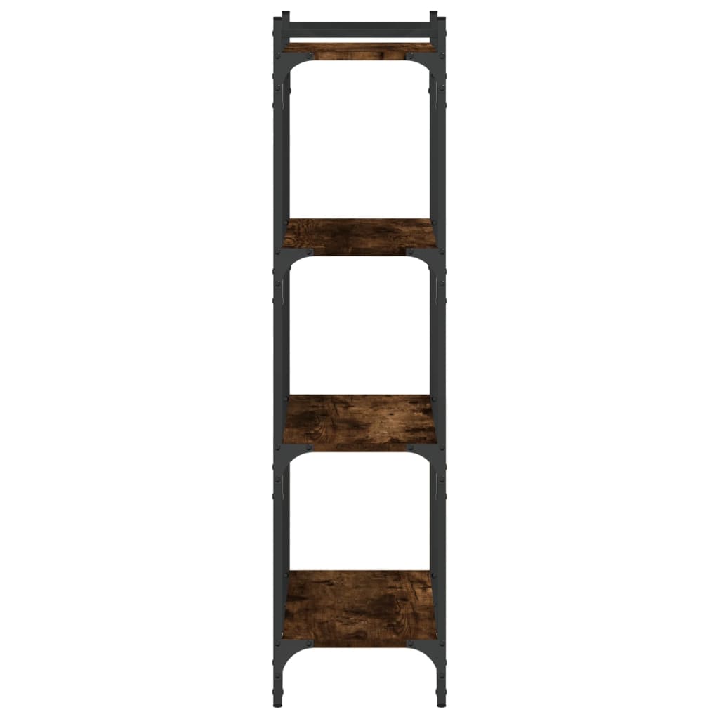 Bookcase 4-Tier Smoked Oak 60x30x120 cm Engineered Wood