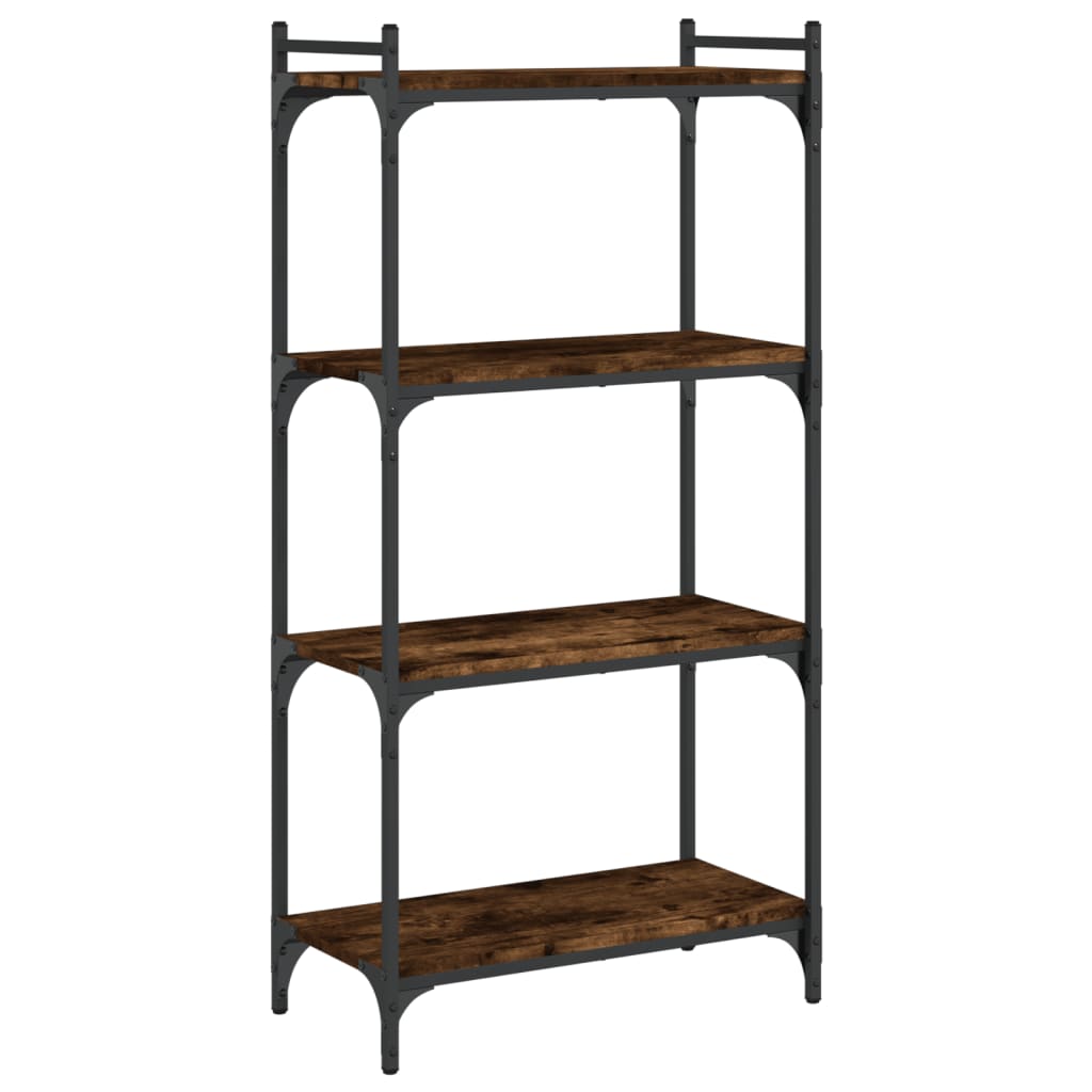 Bookcase 4-Tier Smoked Oak 60x30x120 cm Engineered Wood