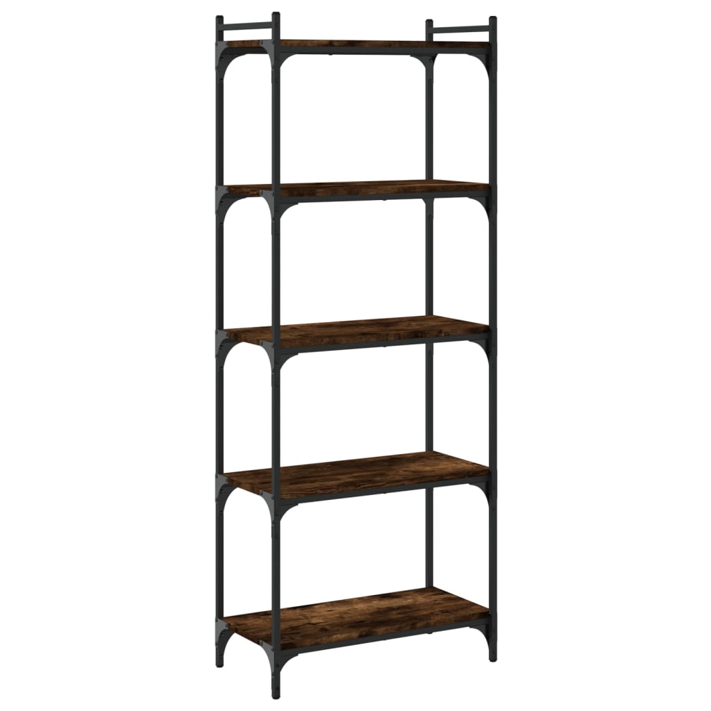 Bookcase 5-Tier Smoked Oak 60x30x154 cm Engineered Wood