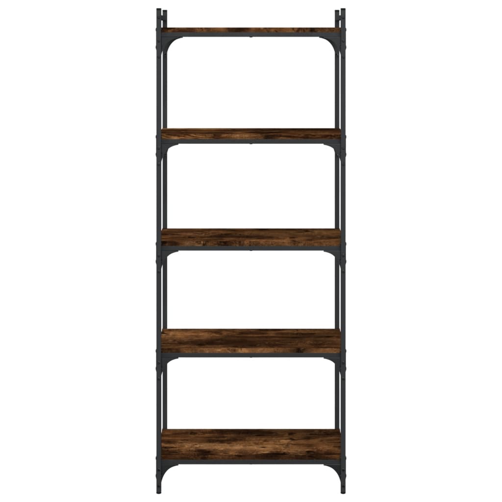 Bookcase 5-Tier Smoked Oak 60x30x154 cm Engineered Wood