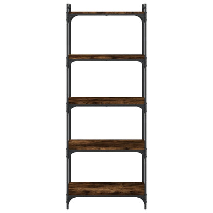 Bookcase 5-Tier Smoked Oak 60x30x154 cm Engineered Wood