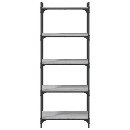 Bookcase 5-Tier Grey Sonoma 60x30x154 cm Engineered Wood