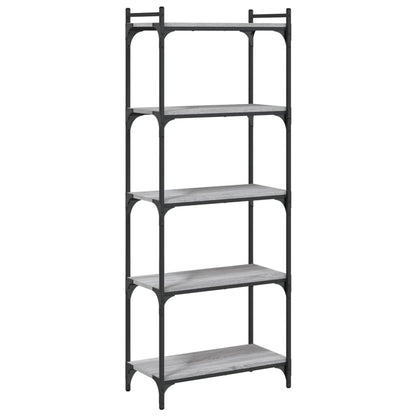 Bookcase 5-Tier Grey Sonoma 60x30x154 cm Engineered Wood