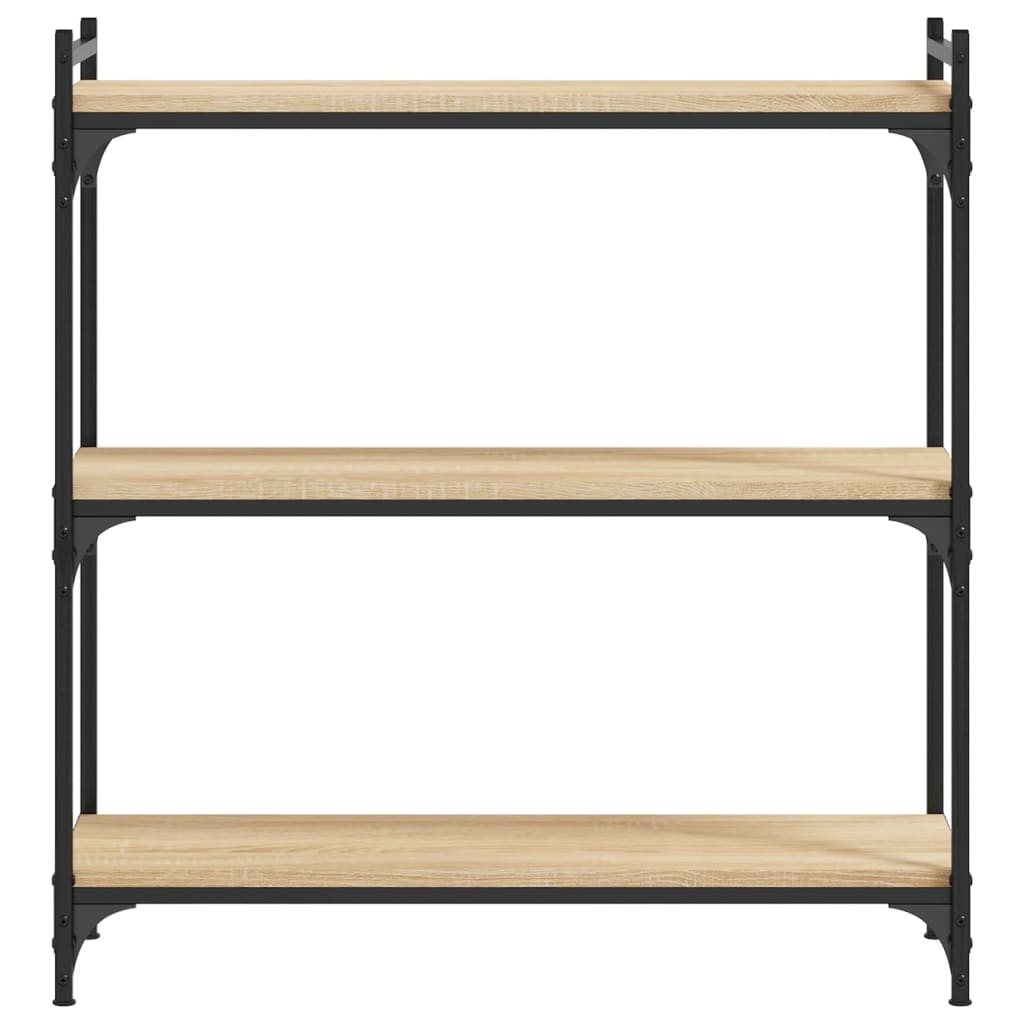 Bookcase 3-Tier Sonoma Oak 80x30x86 cm Engineered Wood