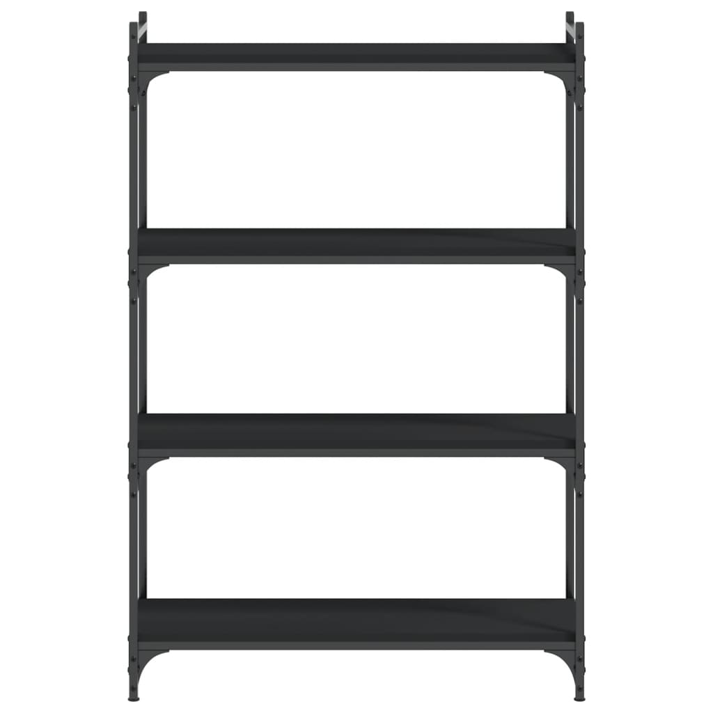 Bookcase 4-Tier Black 80x30x120 cm Engineered Wood