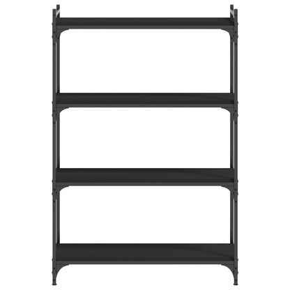 Bookcase 4-Tier Black 80x30x120 cm Engineered Wood