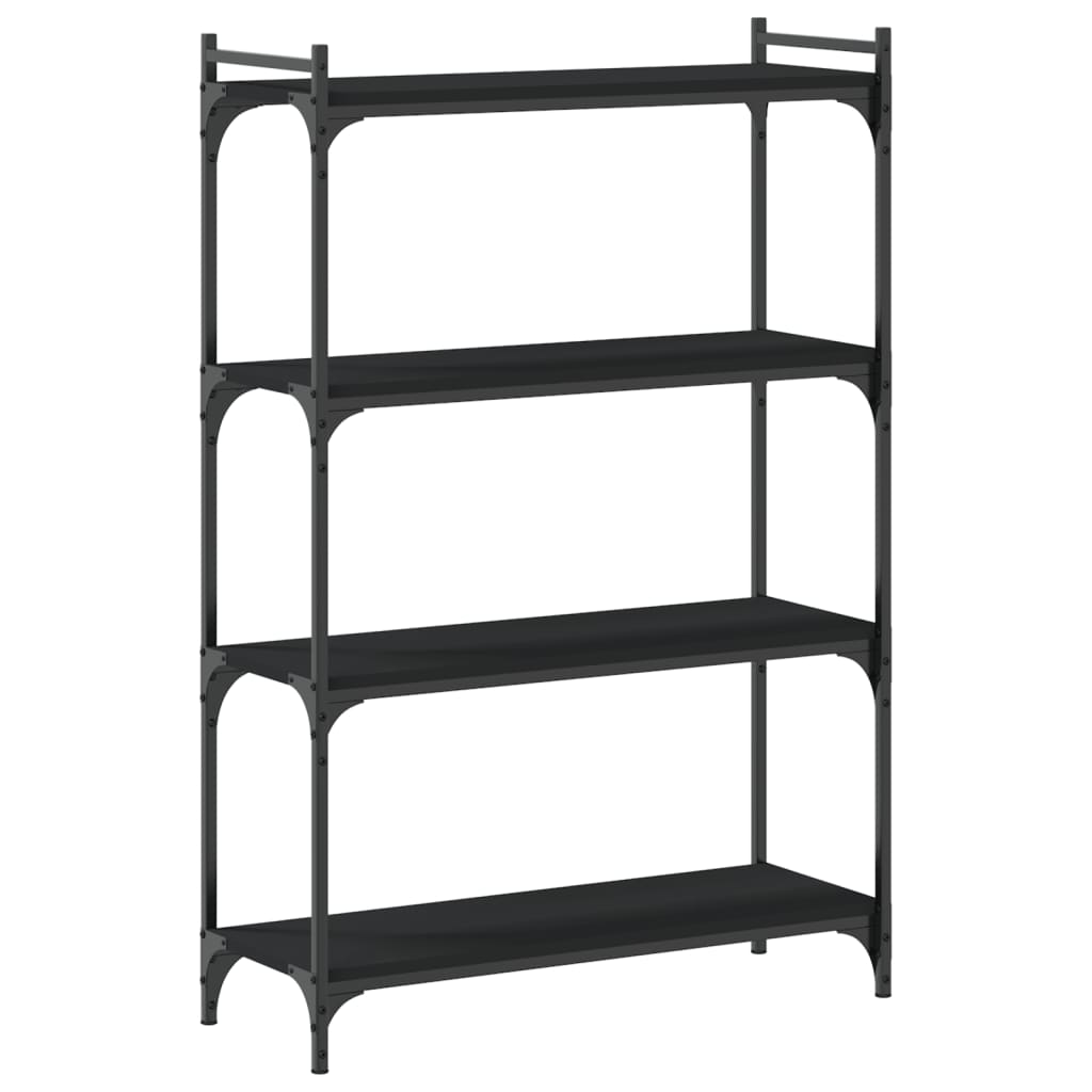 Bookcase 4-Tier Black 80x30x120 cm Engineered Wood