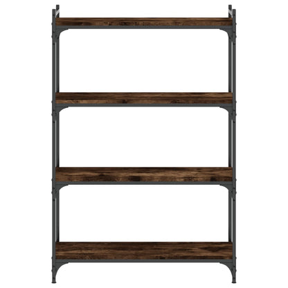 Bookcase 4-Tier Smoked Oak 80x30x120 cm Engineered Wood