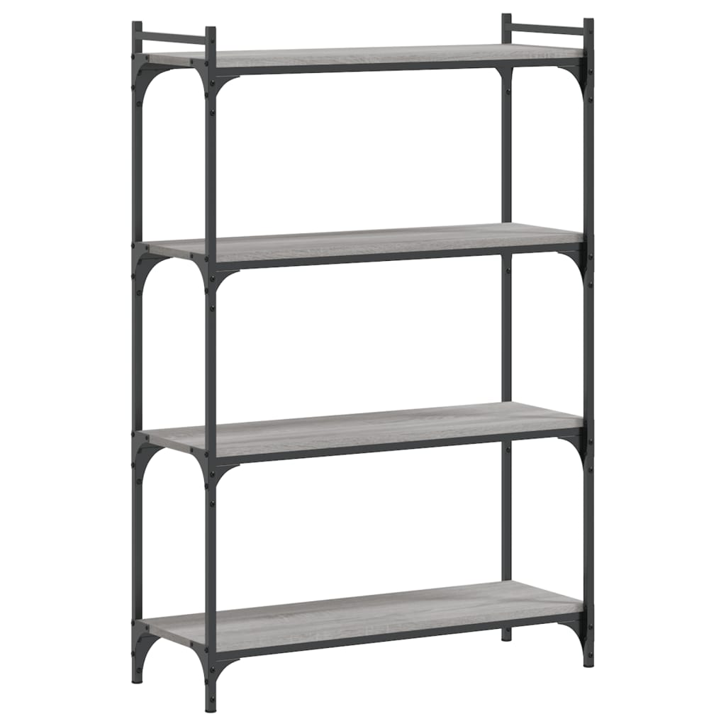 Bookcase 4-Tier Grey Sonoma 80x30x120 cm Engineered Wood