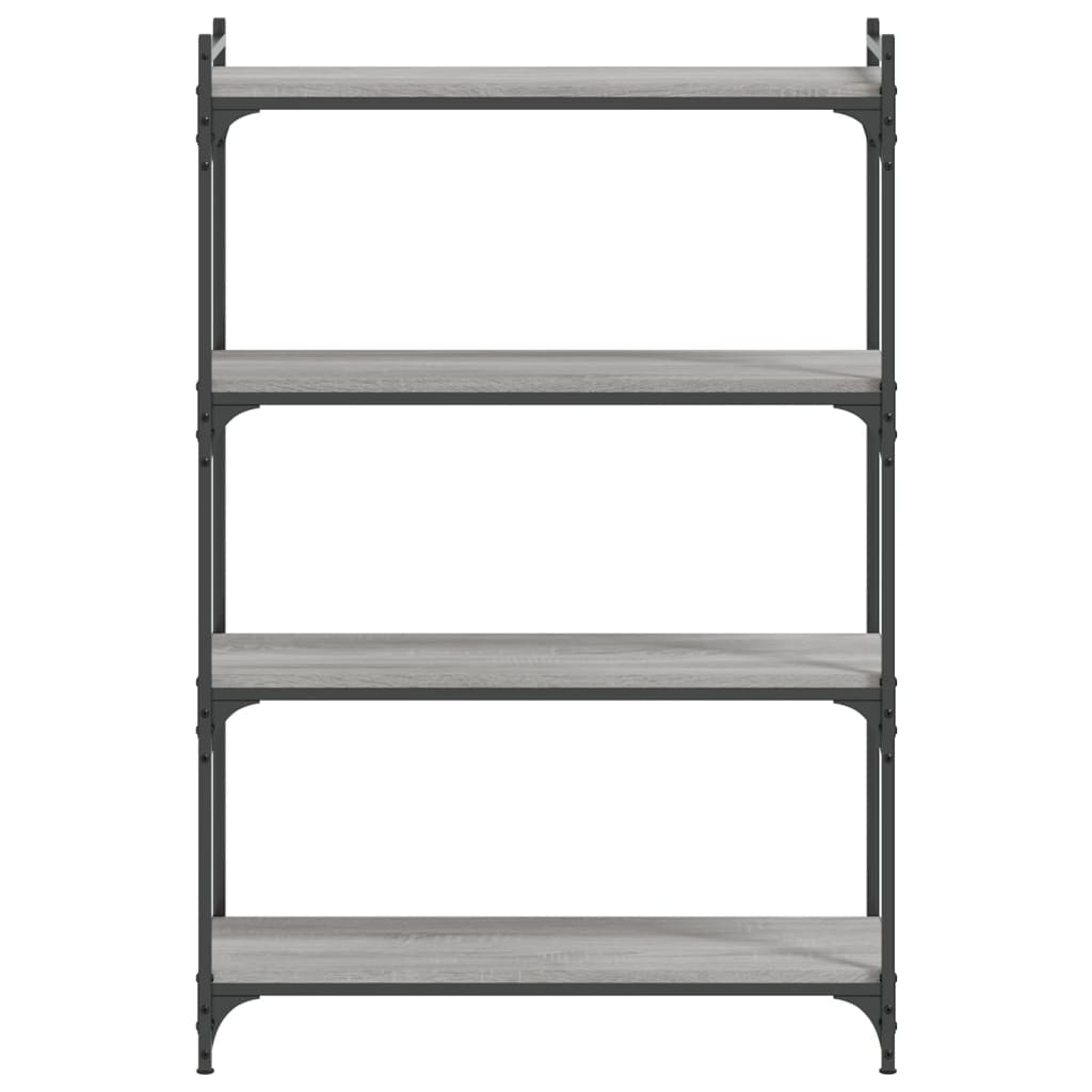 Bookcase 4-Tier Grey Sonoma 80x30x120 cm Engineered Wood